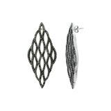 Designer Green Diamond Earring Pendant Silver Gold Plated Set