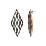 Designer Green Diamond Earring Pendant Silver Gold Plated Set