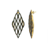 Designer Green Diamond Earring Pendant Silver Gold Plated Set