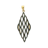 Designer Green Diamond Earring Pendant Silver Gold Plated Set