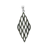 Designer Green Diamond Earring Pendant Silver Gold Plated Set