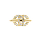 925 Sterling Silver Cubic Zircon Gold Plated Ring for Women