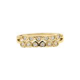 Heart Shaped 925 Sterling Silver Cubic Zircon Gold Plated Band Ring