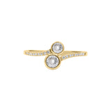 Round Cubic Zircon Gold Plated 925 Silver Designer Ring