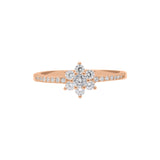 Natural Cubic Zircon Rose Gold Plated 925 Silver Ring