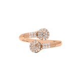Designer Cubic Zircon Adjustable Gold Plated 925 Silver Ring