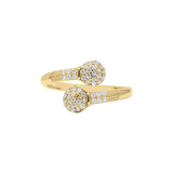 Designer Cubic Zircon Adjustable Gold Plated 925 Silver Ring