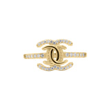 Designer Cubic Zircon 925 Silver Gold Plated Ring