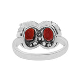 Garnet Cubic Zircon Gold Plated Silver Ring