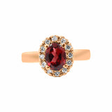 Garnet and Cubic Zircon 925 Gold Plated Silver Ring