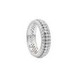Designer Cubic Zircon 925 Silver Gold Plated Band Ring