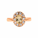 Lemon Quartz and Cubic Zircon 925 Sterling Silver Ring