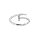 Natural Cubic Zircon 925 Silver Gold Plated Band Ring