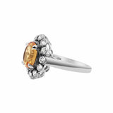 Designer Citrine and Cubic Zircon Gold Plated 925 Silver Ring