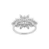 Natural Cubic Zircon 925 Silver Gold Plated Unique Ring