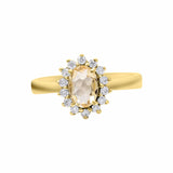 Citrine and Cubic Zircon 925 Sterling Silver Rose Gold Plated Ring
