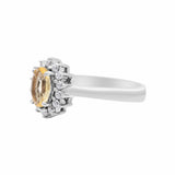 Citrine and Cubic Zircon 925 Sterling Silver Rose Gold Plated Ring