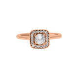 925 Natural Cubic Zircon Gold Plated Square Silver Ring