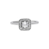 925 Natural Cubic Zircon Gold Plated Square Silver Ring