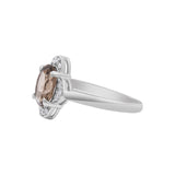 Smokey Quartz and Cubic Zircon 925 Sterling Silver Ring
