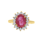 Ruby and Cubic Zircon 925 Sterling Silver Ring
