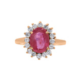 Ruby and Cubic Zircon 925 Sterling Silver Ring