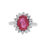 Ruby and Cubic Zircon 925 Sterling Silver Ring