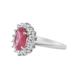 Ruby and Cubic Zircon 925 Sterling Silver Ring