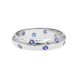Blue Sapphire 925 Sterling Silver Unisex Band