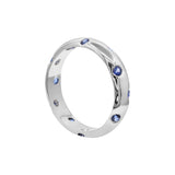 Blue Sapphire 925 Sterling Silver Unisex Band
