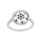 Antique Blue Sapphire Gold Plated 925 Sterling Silver Ring