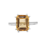 Natural Citrine 925 Sterling Silver Gold Plated Ring