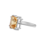 Natural Citrine 925 Sterling Silver Gold Plated Ring