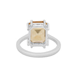 Natural Citrine 925 Sterling Silver Gold Plated Ring