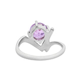 Natural Amethyst 925 Sterling Silver Designer Gold Plated Ring