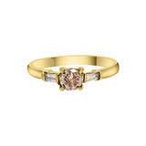 Diamond 925 Sterling Silver Designer Gold Plated Ring