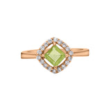 Peridot and Cubic Zircon 925 Sterling Silver Ring