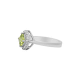 Peridot and Cubic Zircon 925 Sterling Silver Ring