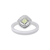 Peridot and Cubic Zircon 925 Sterling Silver Ring