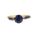 Blue Sapphire & Diamond 925 Sterling Silver Ring