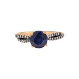Blue Sapphire & Diamond 925 Sterling Silver Ring