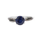 Blue Sapphire & Diamond 925 Sterling Silver Ring