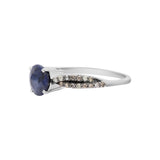 Blue Sapphire & Diamond 925 Sterling Silver Ring