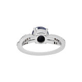 Blue Sapphire & Diamond 925 Sterling Silver Ring