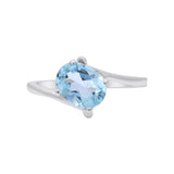 Natural Blue Topaz 925 Sterling Silver Gold plated Ring