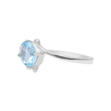 Natural Blue Topaz 925 Sterling Silver Gold plated Ring