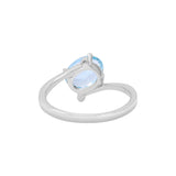 Natural Blue Topaz 925 Sterling Silver Gold plated Ring