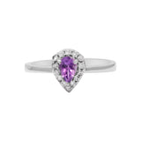 Natural Amethyst and Cubic Zircon 925 Sterling Silver Gold plated Designer Ring