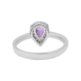 Natural Amethyst and Cubic Zircon 925 Sterling Silver Gold plated Designer Ring