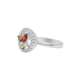 Natural Cubic Zircon 925 Sterling Silver Rose Gold plated Ring